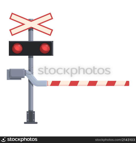 Railroad cross icon cartoon vector. Train road. Traffic signal. Railroad cross icon cartoon vector. Train road