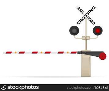 railroad crossing vector illustration isolated on white background
