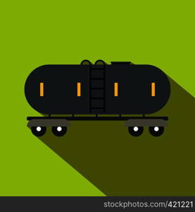 Railroad gasoline and oil tank flat icon for web and mobile devices. Railroad gasoline and oil tank flat icon