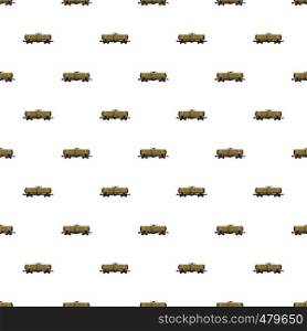 Railroad tank pattern seamless repeat in cartoon style vector illustration. Railroad tank pattern
