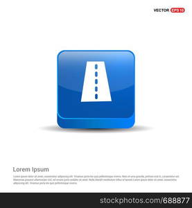 Railroad track icon - 3d Blue Button.