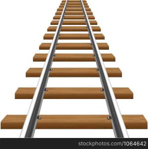 rails with wooden sleepers vector illustration isolated on white background