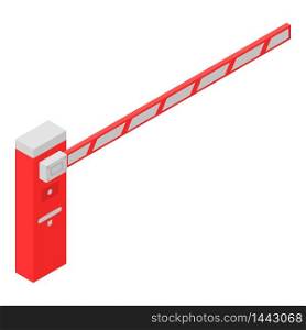 Railway barrier icon. Isometric of railway barrier vector icon for web design isolated on white background. Railway barrier icon, isometric style
