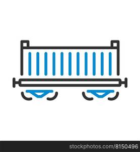 Railway Cargo Container Icon. Editable Bold Outline With Color Fill Design. Vector Illustration.