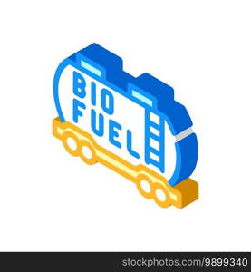 railway carriage bio fuel isometric icon vector. railway carriage bio fuel sign. isolated symbol illustration. railway carriage bio fuel isometric icon vector illustration