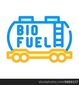 railway carriage bio fuel line icon vector. railway carriage bio fuel color sign. isolated symbol illustration. railway carriage bio fuel color icon vector illustration