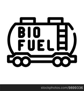 railway carriage bio fuel line icon vector. railway carriage bio fuel sign. isolated contour symbol black illustration. railway carriage bio fuel line icon vector illustration