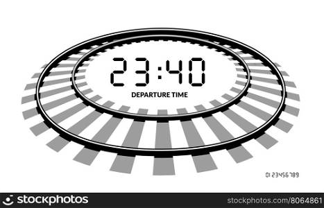 Railway clocks vector illustration. Vector railway clocks. The concept of the schedule time of arrival and departure of trains