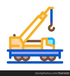 railway crane icon vector. railway crane sign. color symbol illustration. railway crane icon vector outline illustration