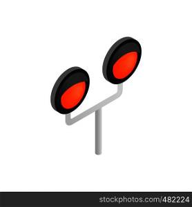 Railway crossing light isometric icon. Single symbol on a white background. Railway crossing light isometric icon