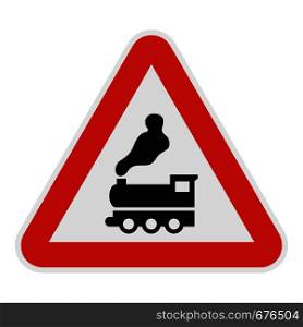 Railway crossing without barrier icon. Flat illustration of railway crossing without barrier vector icon for web.. Railway crossing without barrier icon, flat style.