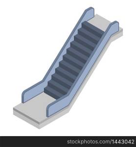 Railway escalator icon. Isometric of railway escalator vector icon for web design isolated on white background. Railway escalator icon, isometric style