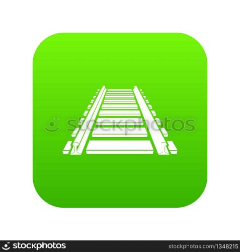 Railway icon green vector isolated on white background. Railway icon green vector