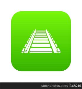 Railway icon green vector isolated on white background. Railway icon green vector