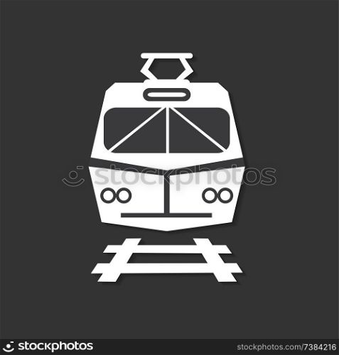 Railway icon isolated on dark background