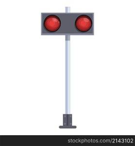 Railway light icon cartoon vector. Train road. Cross station. Railway light icon cartoon vector. Train road