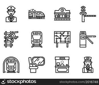 Railway outline icon and symbol for website, application