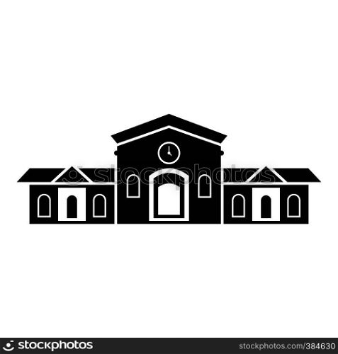 Railway station building icon. Simple illustration of railway station building vector icon for web design. Railway station building icon, simple style