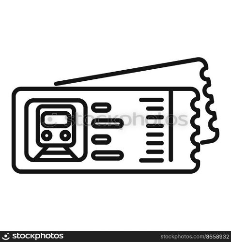 Railway ticket icon outline vector. City waiting. People metro. Railway ticket icon outline vector. City waiting