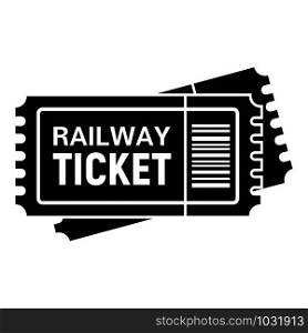 Railway ticket icon. Simple illustration of railway ticket vector icon for web design isolated on white background. Railway ticket icon, simple style