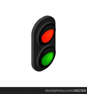 Railway traffic light isometric 3d icon. Single symbol on a white background. Railway traffic light isometric 3d icon