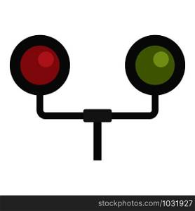 Railway traffic lights icon. Flat illustration of railway traffic lights vector icon for web design. Railway traffic lights icon, flat style