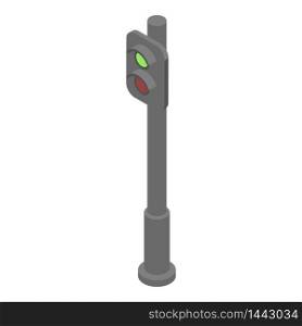 Railway traffic lights icon. Isometric of railway traffic lights vector icon for web design isolated on white background. Railway traffic lights icon, isometric style