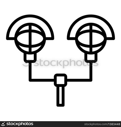 Railway traffic lights icon. Outline railway traffic lights vector icon for web design isolated on white background. Railway traffic lights icon, outline style