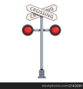 Railway train icon cartoon vector. Rail traffic. Signal road. Railway train icon cartoon vector. Rail traffic