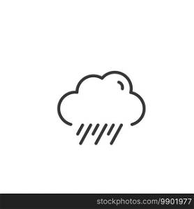 Rain and cloud thin line icon. Isolated outline weather vector illustration
