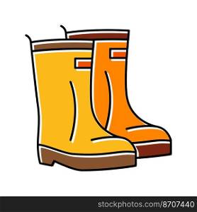 rain boots autumn color icon vector. rain boots autumn sign. isolated symbol illustration. rain boots autumn color icon vector illustration