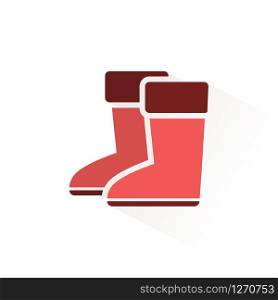 Rain boots. Isolated color icon. Winter footwear glyph vector illustration