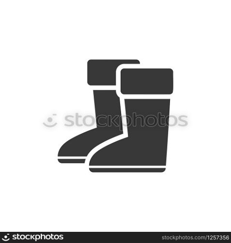 Rain boots. Isolated icon. Winter footwear glyph vector illustration
