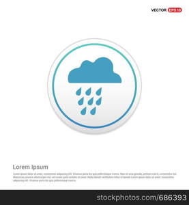 Rain Cloud Icon - white circle button