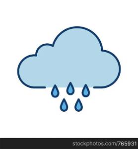 Rain color icon. Pour rain. Rainy weather. Cloudburst, downpour. Weather forecast. Isolated vector illustration. Rain color icon