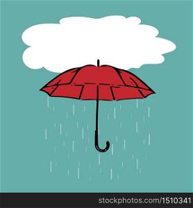 rain drop from a red umbrella