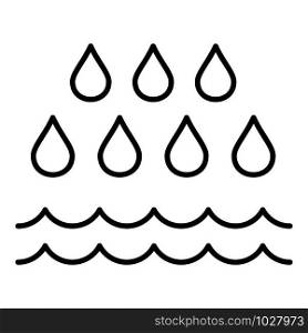 Rain flood icon. Outline rain flood vector icon for web design isolated on white background. Rain flood icon, outline style