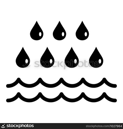 Rain flood icon. Simple illustration of rain flood vector icon for web design isolated on white background. Rain flood icon, simple style