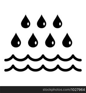 Rain flood icon. Simple illustration of rain flood vector icon for web design isolated on white background. Rain flood icon, simple style