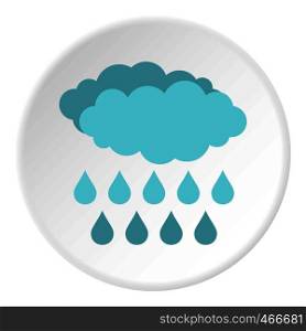 Rain icon in flat circle isolated on white background vector illustration for web. Rain icon circle