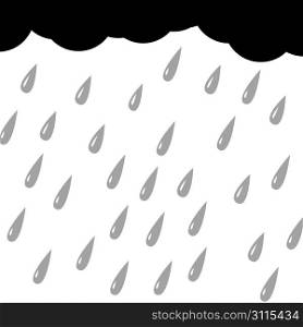 rain silhouette on white background, vector illustration