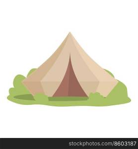 Rain tent icon cartoon vector. Gl&ing house. Nature forest. Rain tent icon cartoon vector. Gl&ing house