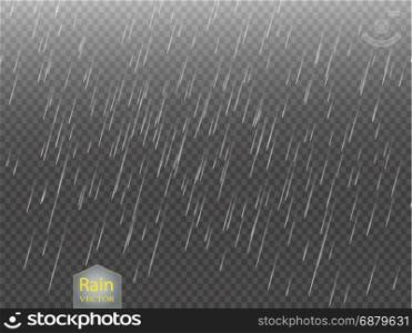 Rain transparent template background. Falling water drops texture. Nature rainfall on checkered background.. Rain transparent template background. Falling water drops texture. Nature rainfall on checkered background. EPS 10 vector file included