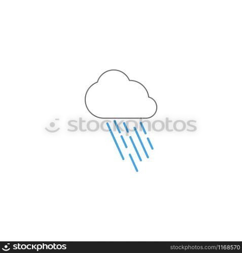 Rain weather icon design template vector isolated
