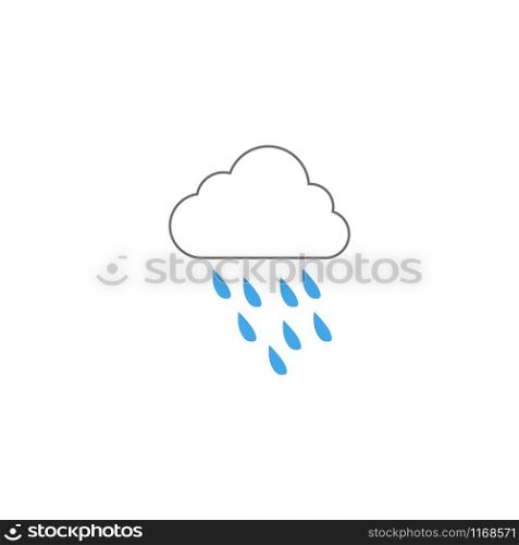 Rain weather icon design template vector isolated