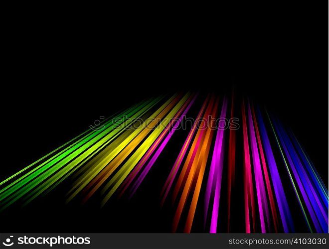 rainbow abstract background with line into the distance