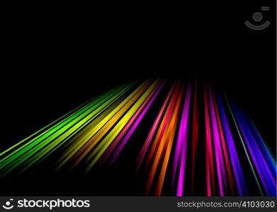 rainbow abstract background with line into the distance