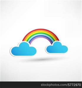 rainbow and clouds in the sky