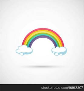 Rainbow and clouds in the sky illustration