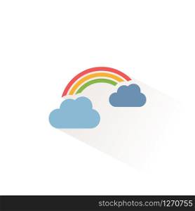 Rainbow and clouds. Isolated color icon. Weather glyph vector illustration